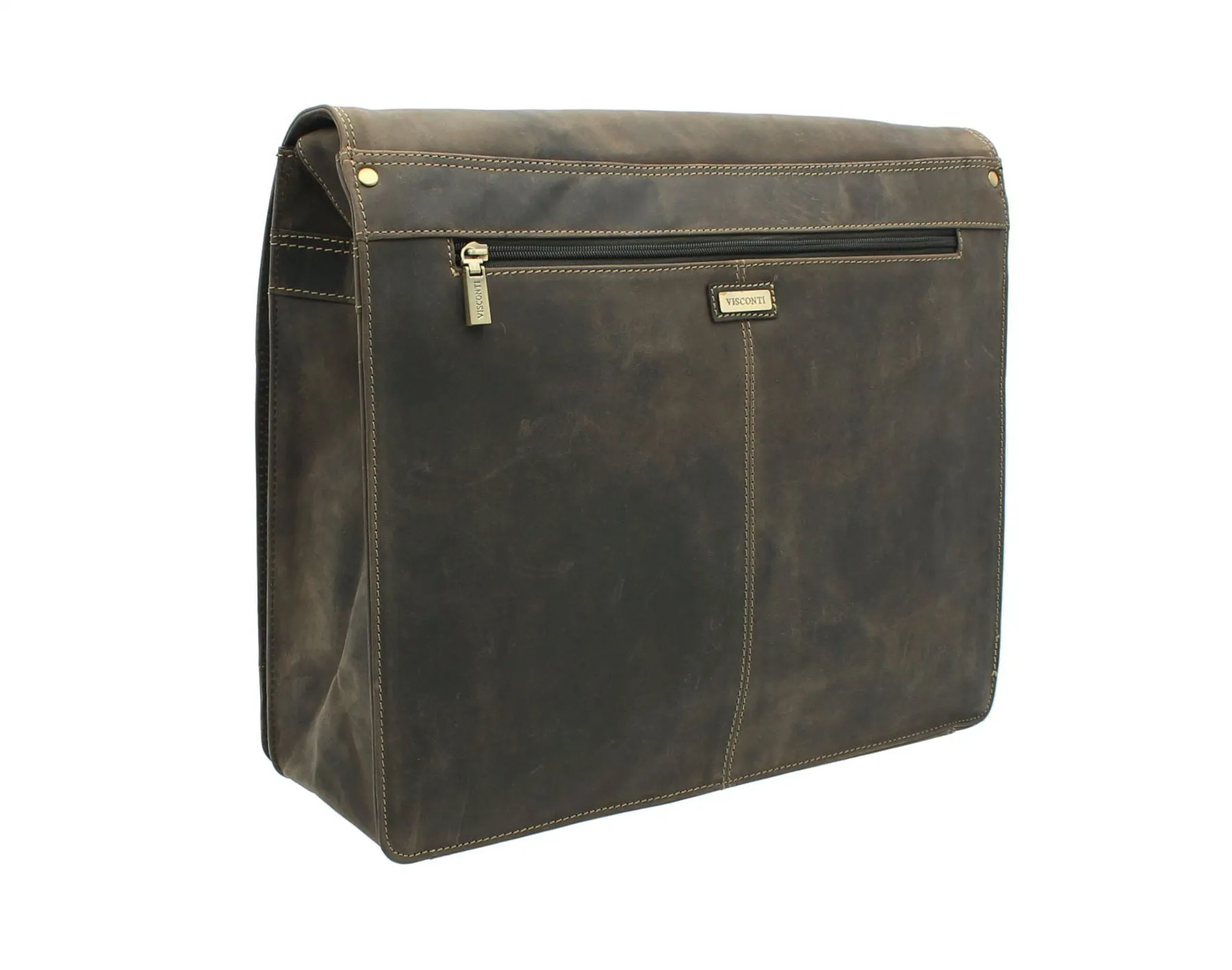 Visconti large oiled leather messenger/laptop bag 16054