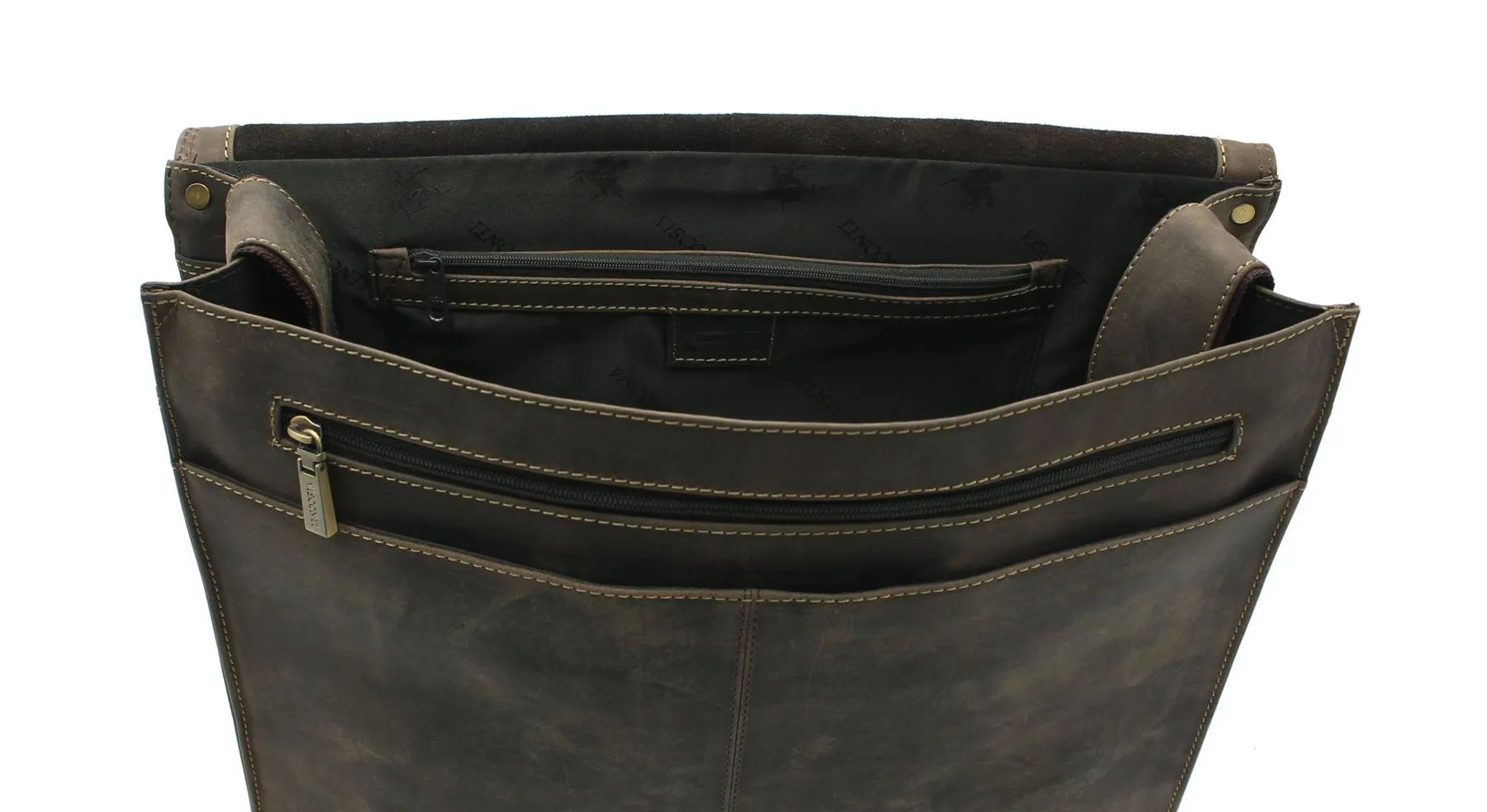 Visconti large oiled leather messenger/laptop bag 16054