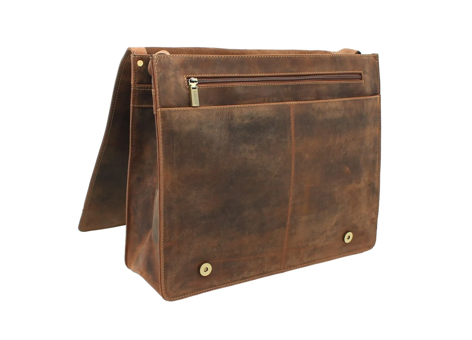 Visconti large oiled leather messenger/laptop bag 16054