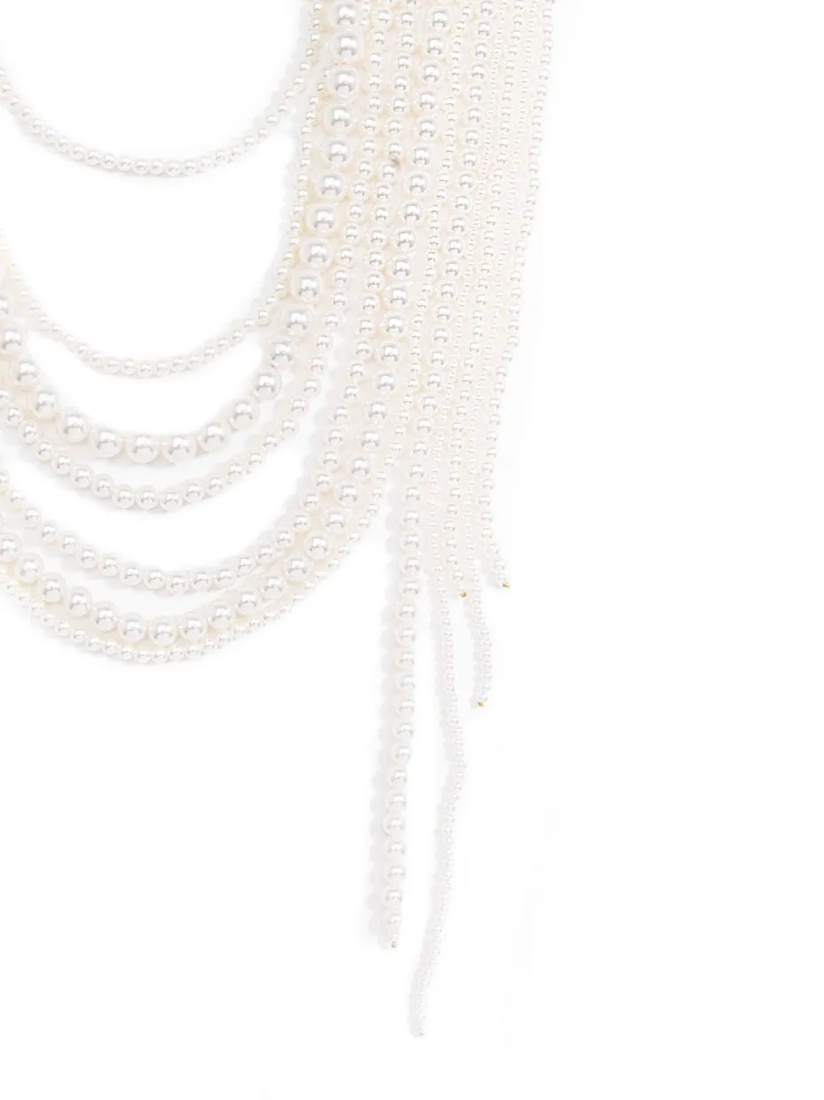 Waterfall Pearl Statement Necklace