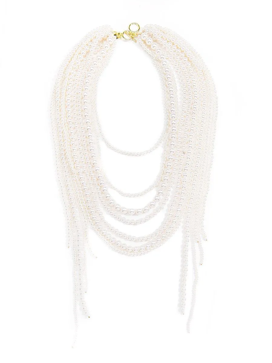 Waterfall Pearl Statement Necklace