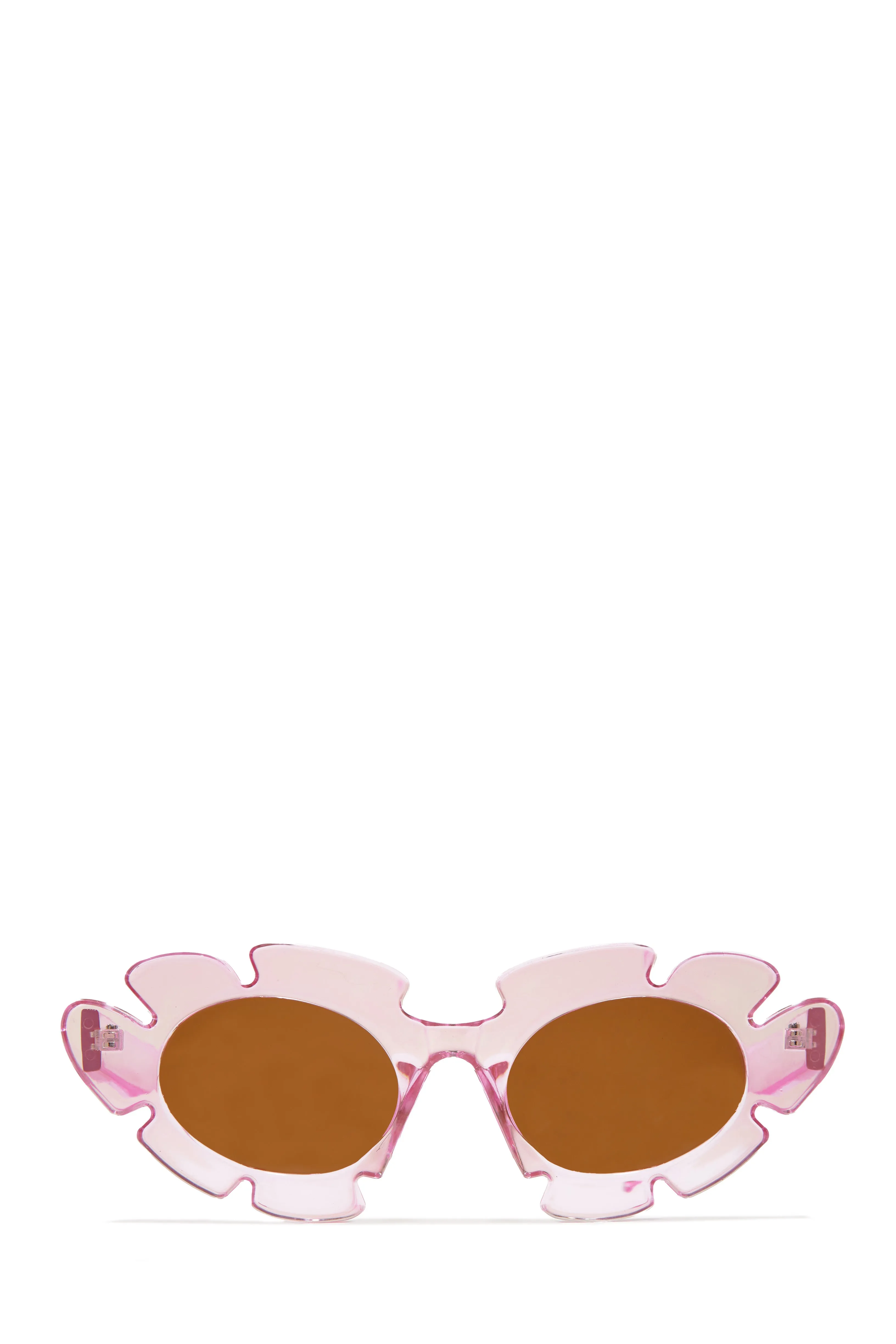 Weekend Flirt Unique Standout Frame Sunglasses - Tan