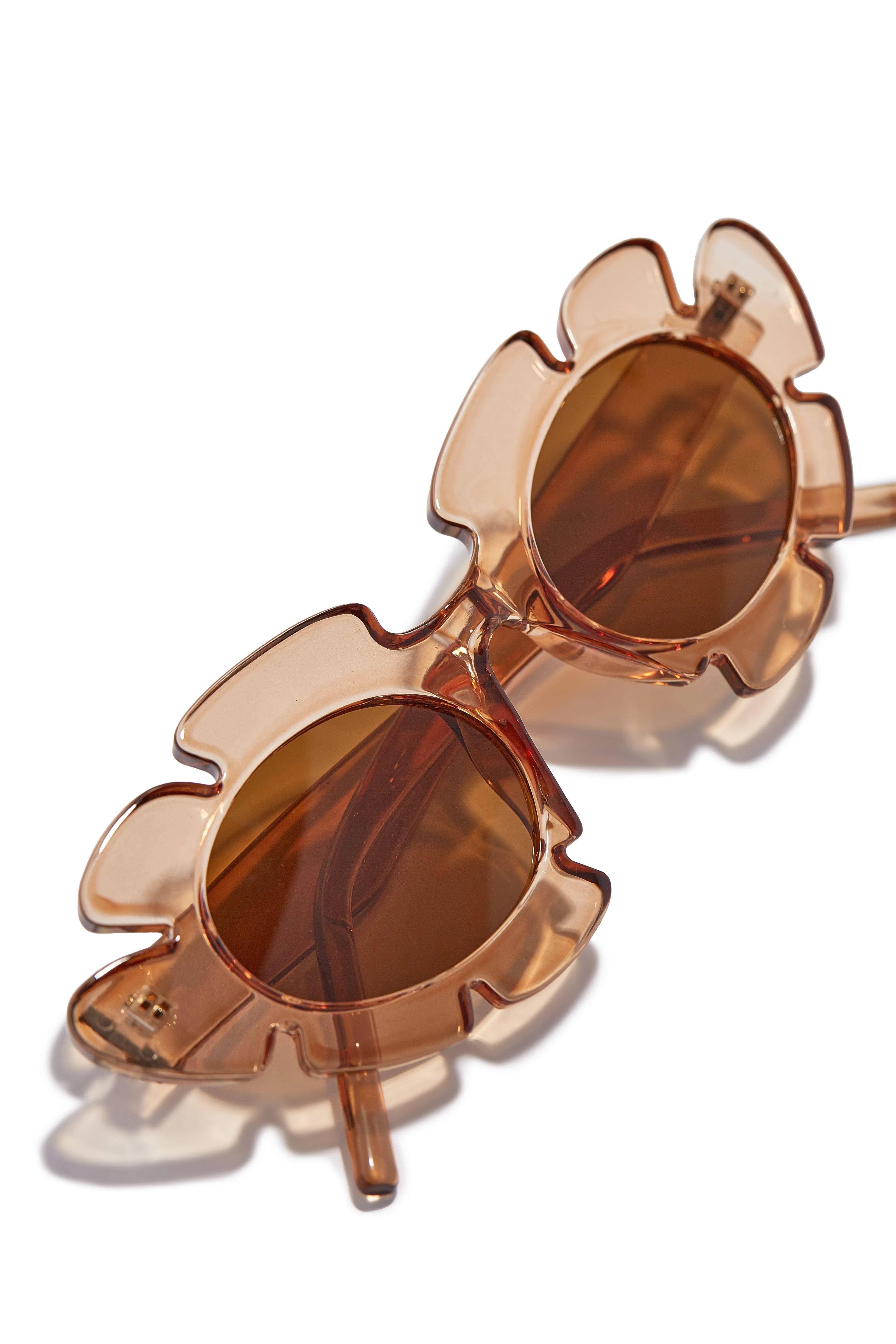 Weekend Flirt Unique Standout Frame Sunglasses - Tan