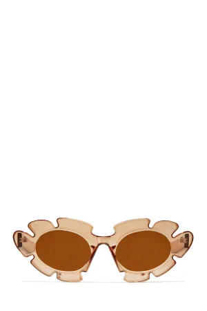 Weekend Flirt Unique Standout Frame Sunglasses - Tan