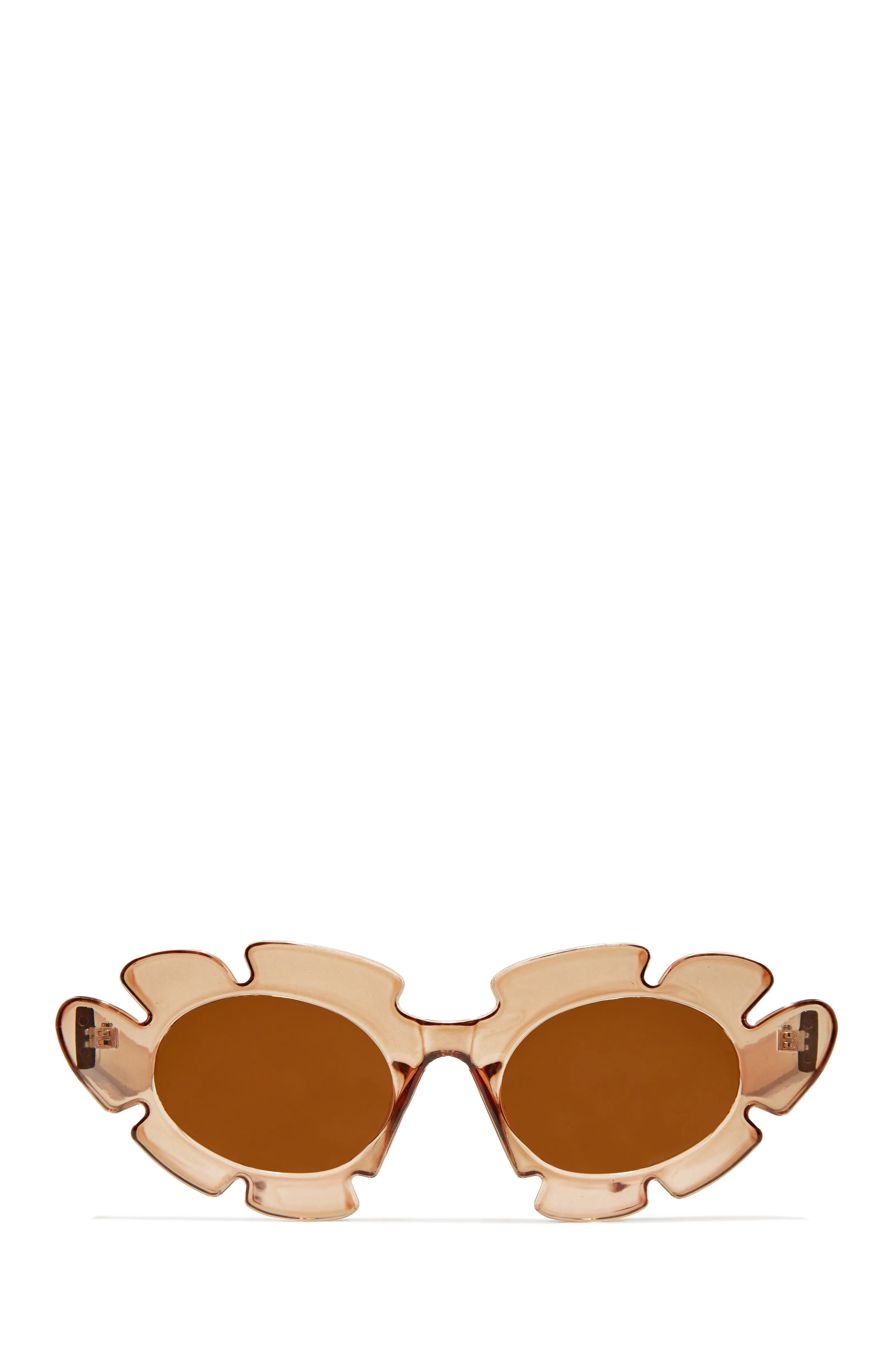 Weekend Flirt Unique Standout Frame Sunglasses - Tan