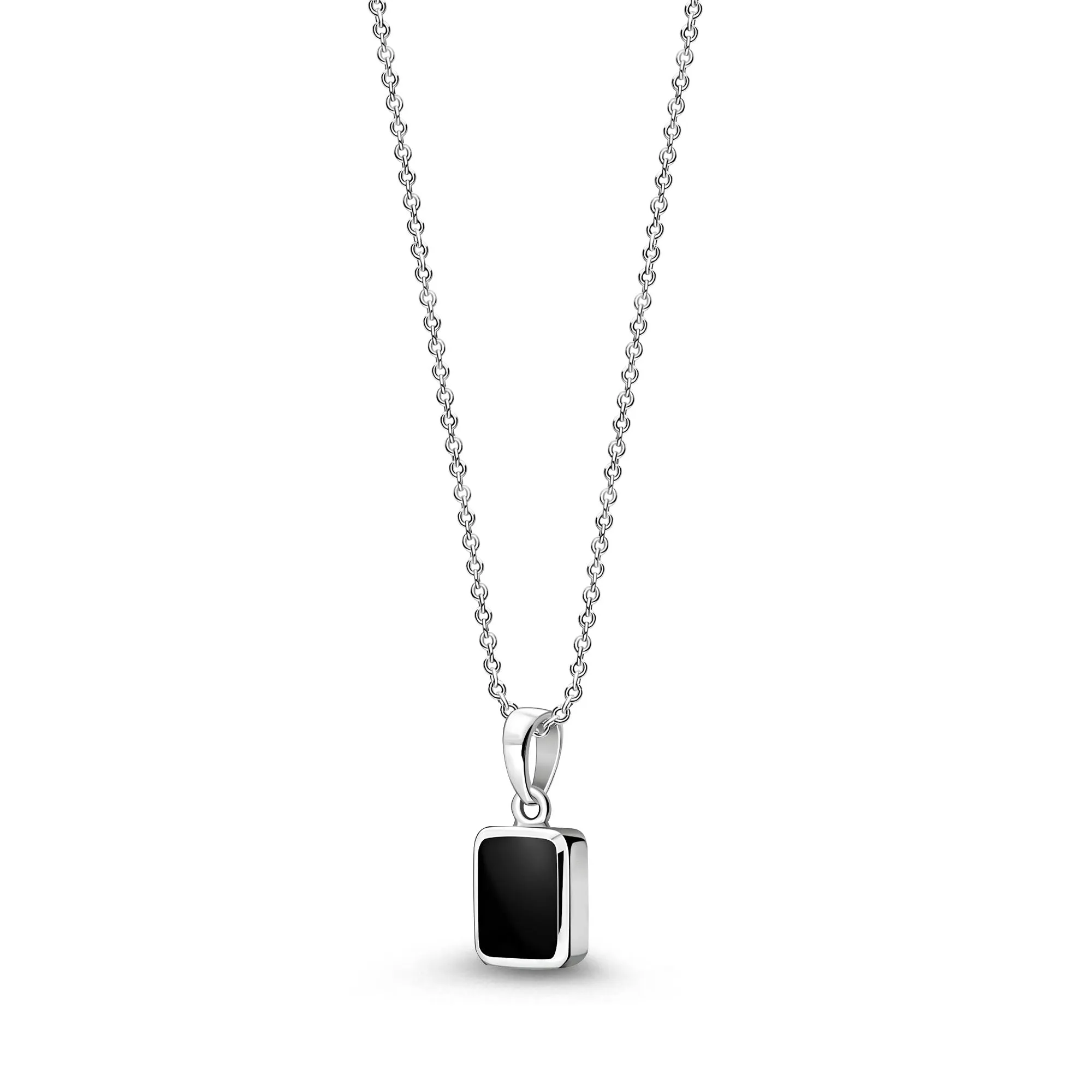 Whitby Jet Small Emerald Shaped Pendant