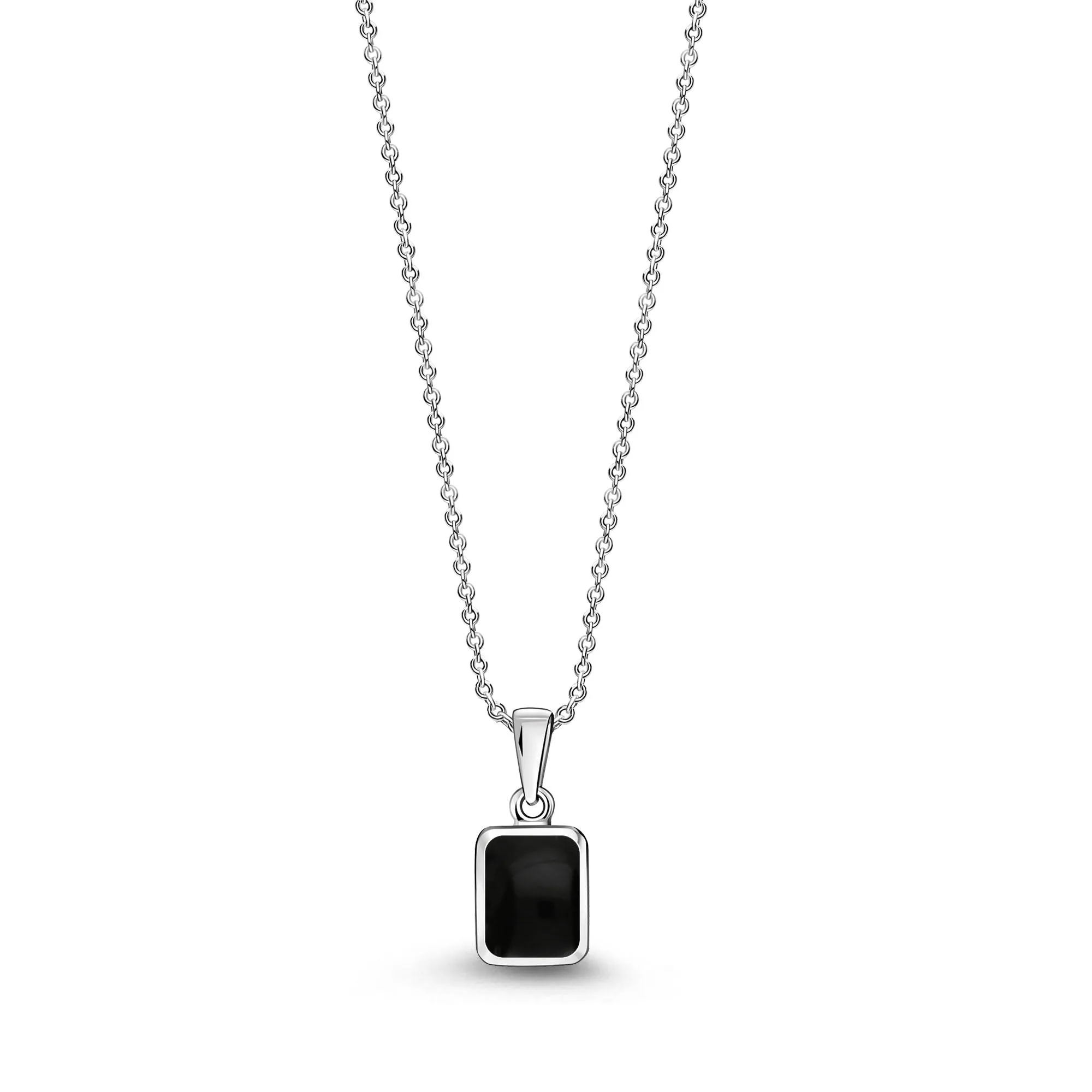 Whitby Jet Small Emerald Shaped Pendant