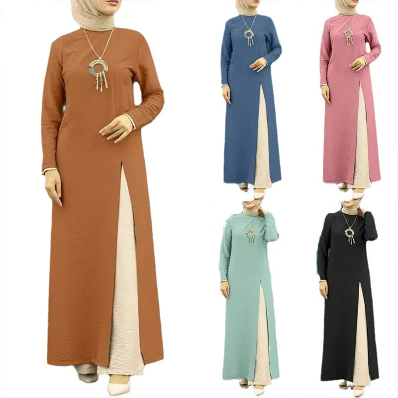 Women's Solid Color Elegant Slit Dress