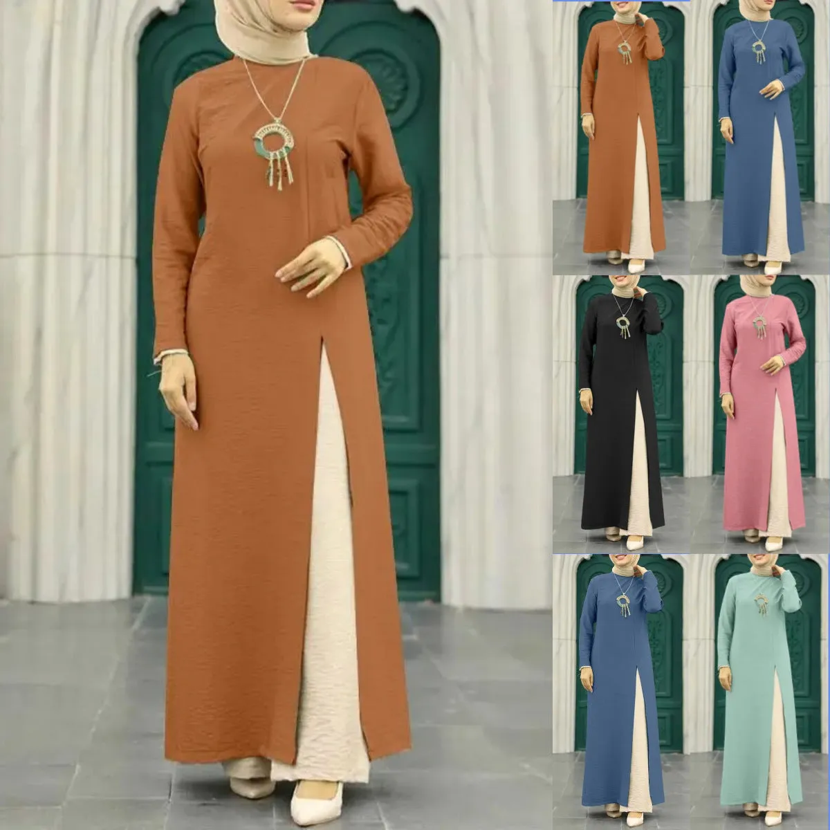 Women's Solid Color Elegant Slit Dress