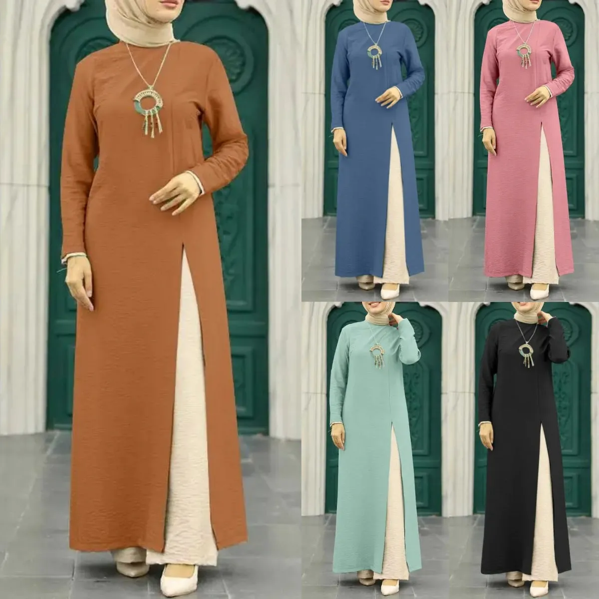Women's Solid Color Elegant Slit Dress