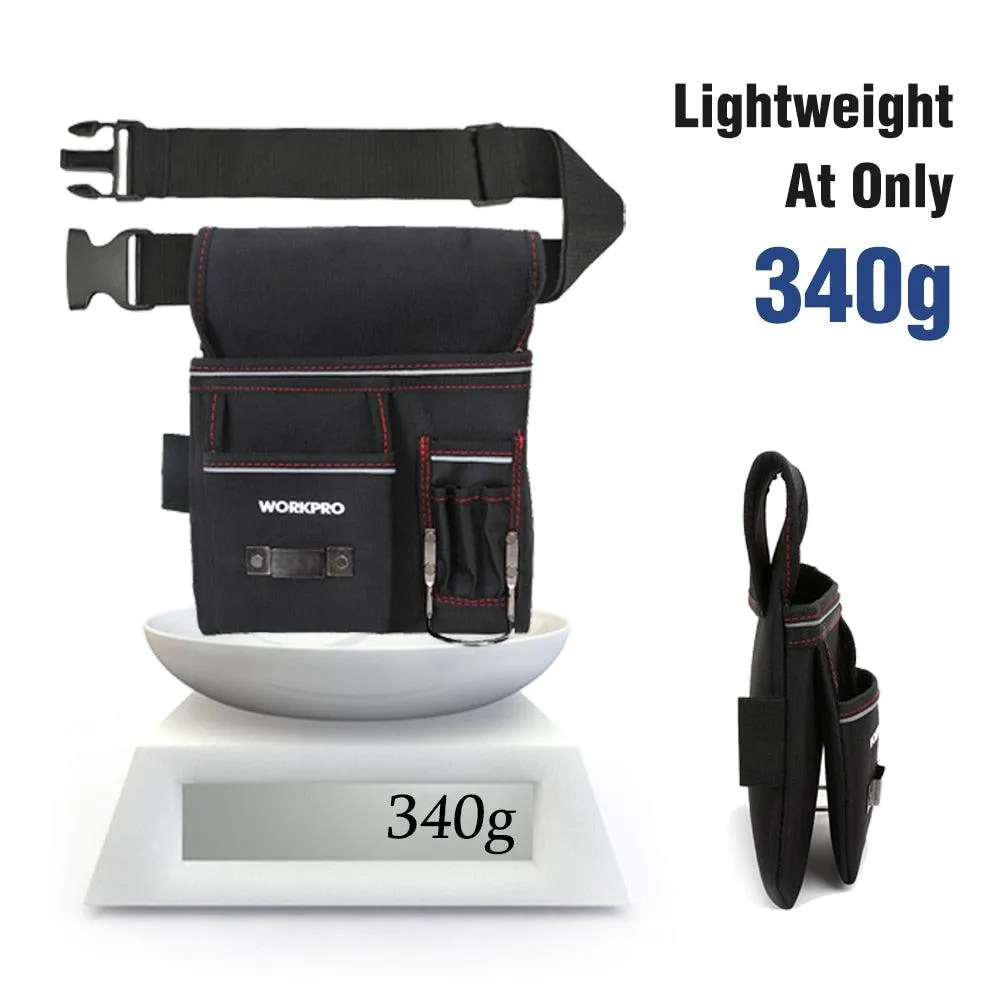 WORKPRO Heavy Duty Tool Pouch with Adjustable Belt Electrician Waist Tool Bag Multifunction Belt Tool Pouch