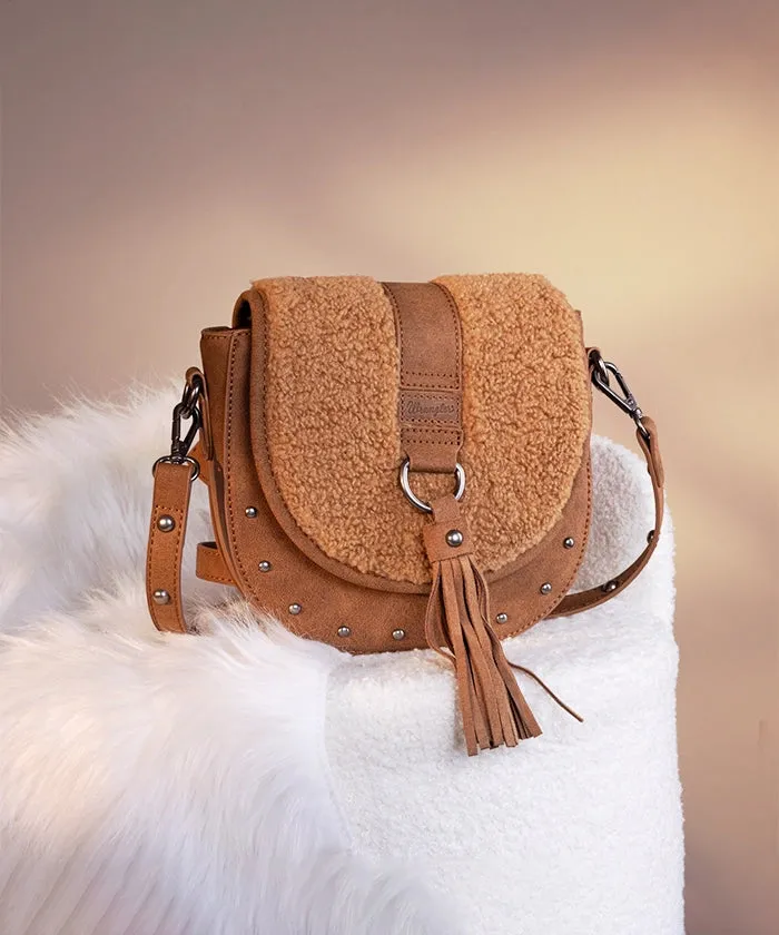 Wrangler Sherpa Flap Crossbody Purse