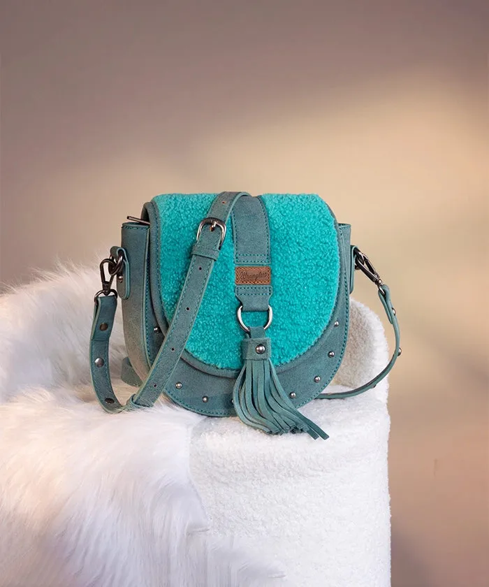 Wrangler Sherpa Flap Crossbody Purse