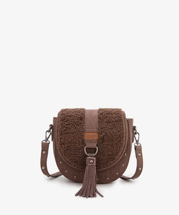 Wrangler Sherpa Flap Crossbody Purse