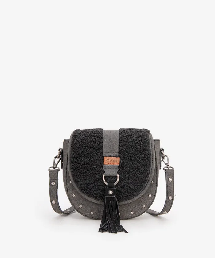 Wrangler Sherpa Flap Crossbody Purse