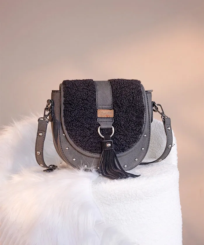 Wrangler Sherpa Flap Crossbody Purse