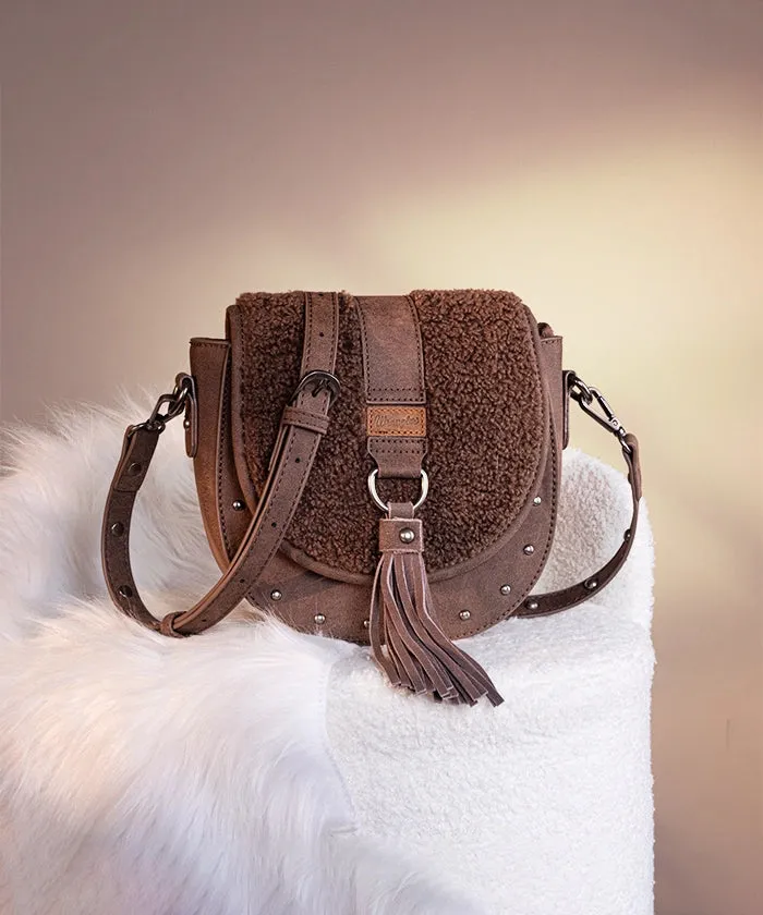 Wrangler Sherpa Flap Crossbody Purse