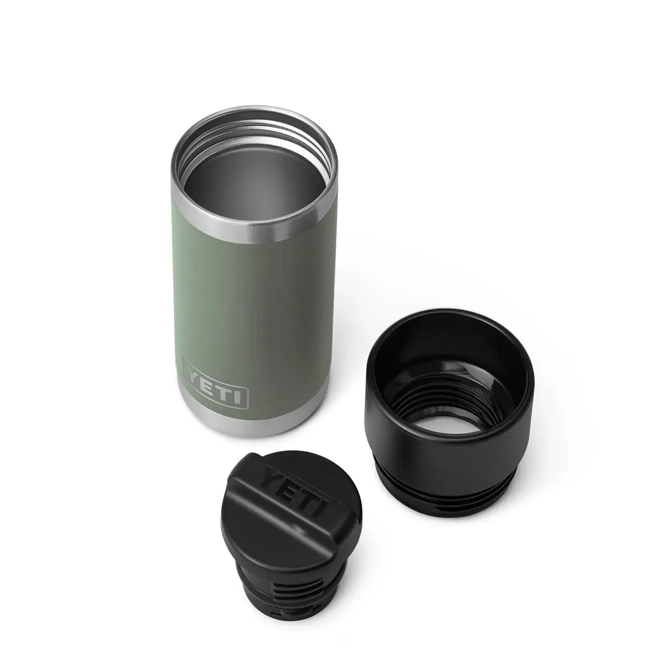 Yeti Rambler 12oz Bottle with HotShot Cap Camp Green