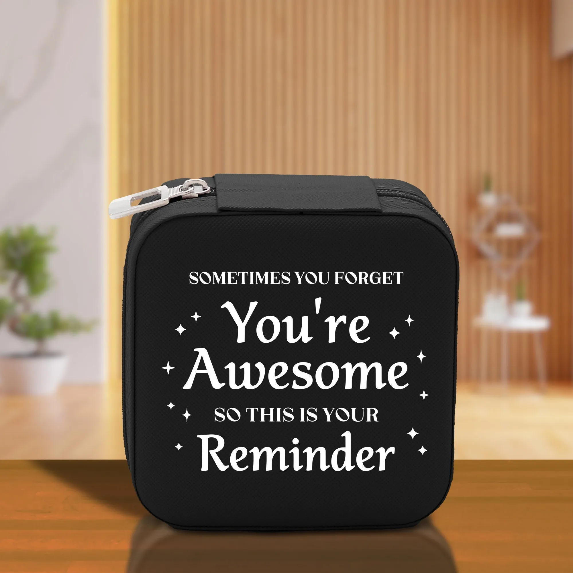 You're Awesome So This is Your Reminder Cotton Canvas Tote Bag with Jewelry Box Set Option