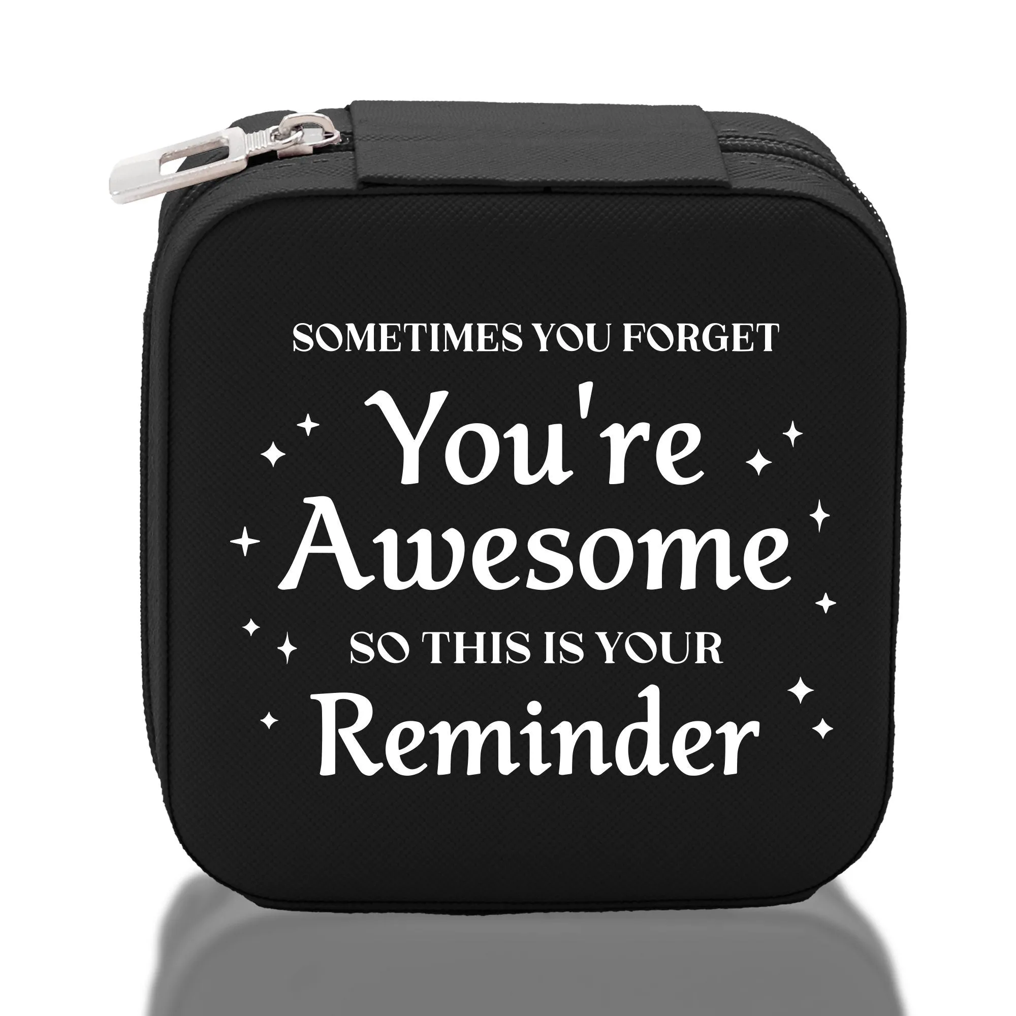 You're Awesome So This is Your Reminder Cotton Canvas Tote Bag with Jewelry Box Set Option