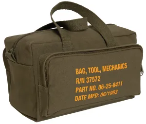 Zipper Pocket Mechanics Tool Bag With Military Stencil -Olive Drab
